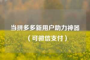 当拼多多新用户助力神器（可微信支付）  第1张